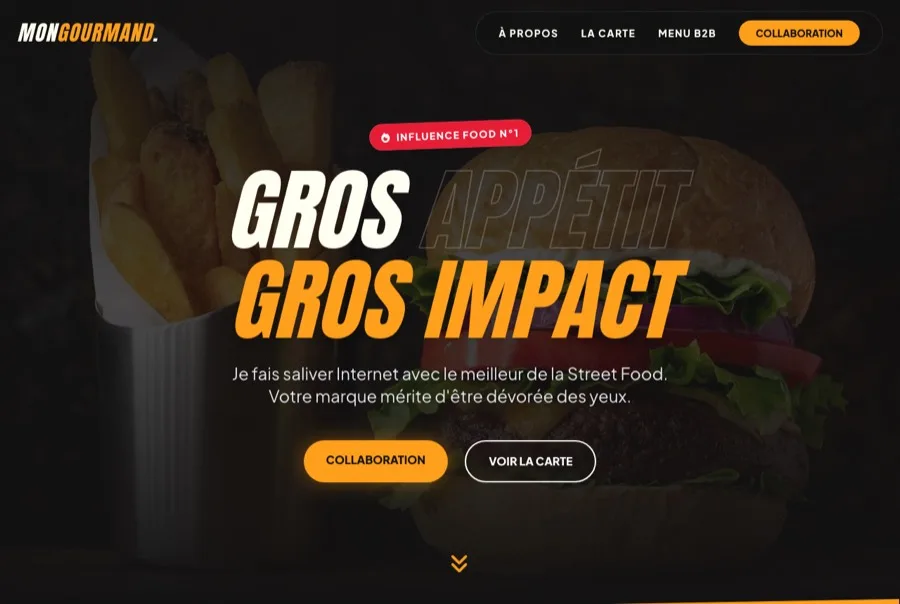 Le site Mon Gourmand, en production, vu sur téléphone