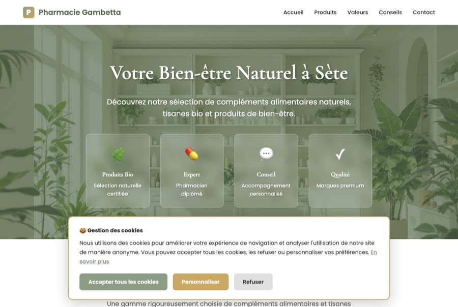 Le site Pharmacie Gambetta — Sète