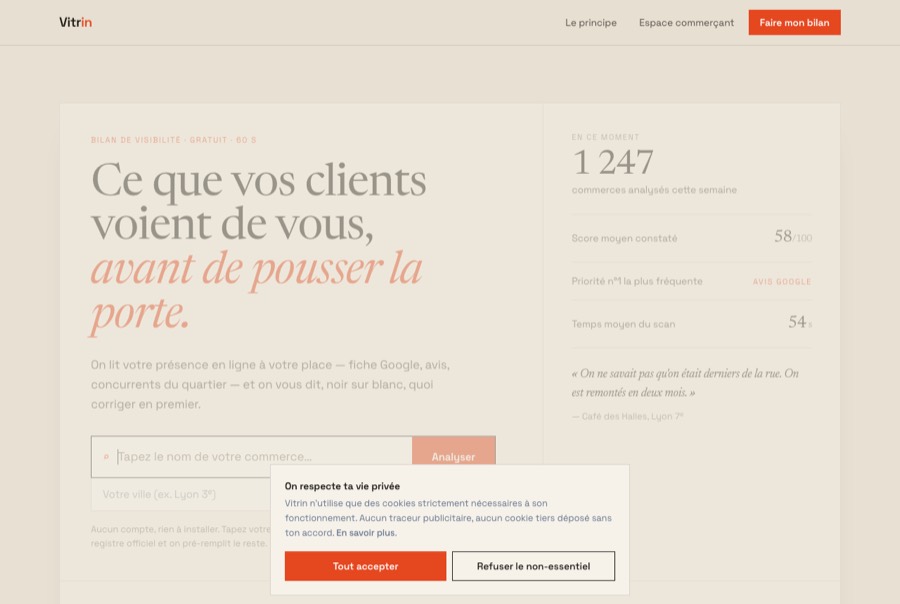 Le site Vitrin — Visibilité locale